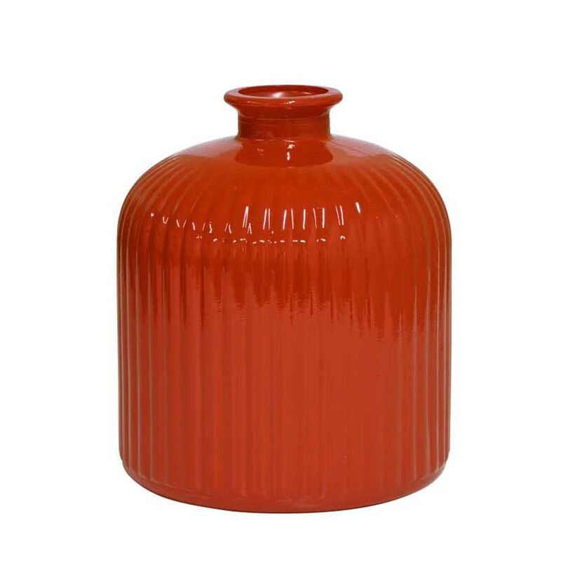 Quita Fluted Bottle 18cm - Solid Burnt Orange image number 0